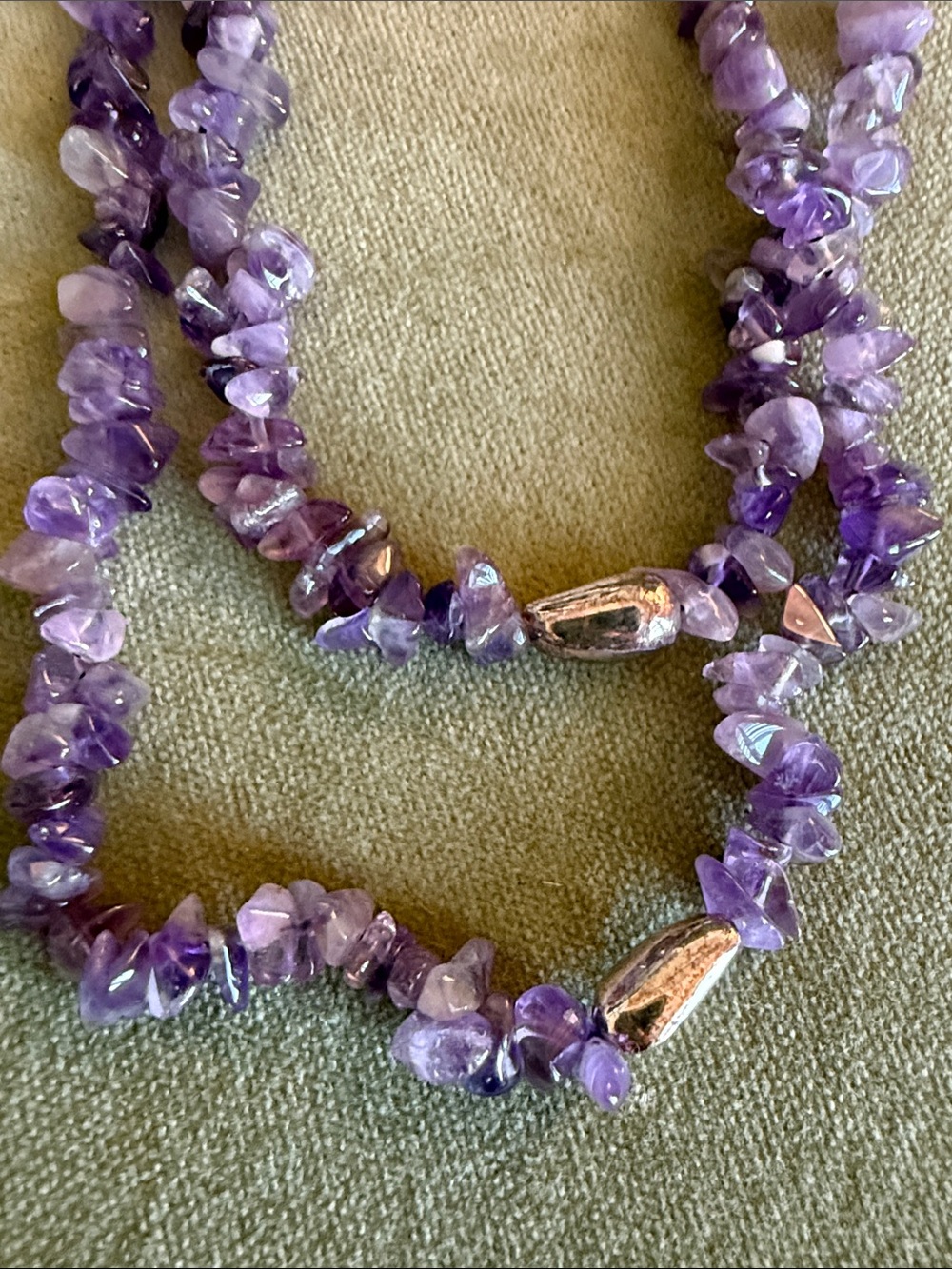 Purple Amethyst Chip Necklace Strand - Natural Gemstone Layering - Picture 2 of 2